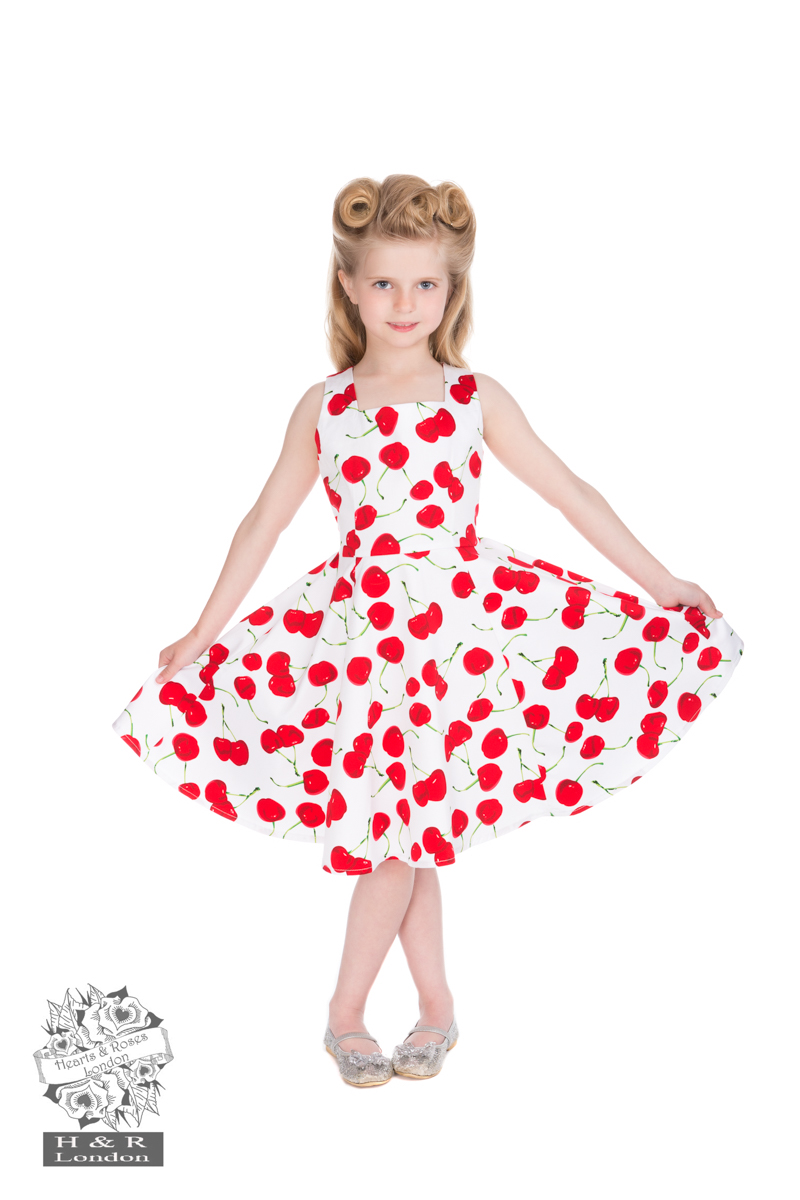 White Bombshell Cherry Swing Dress